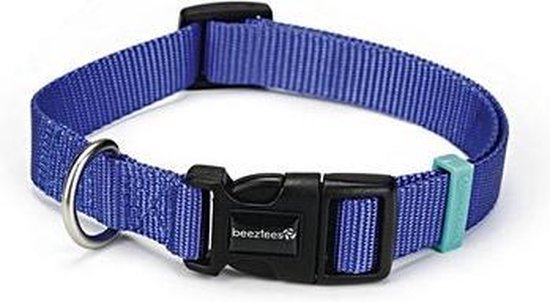 BZ nylon halsband uni blauw 48-70x25