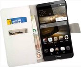 HC Wit Huawei Ascend Mate 7 Bookcase Wallet case Telefoonhoesje