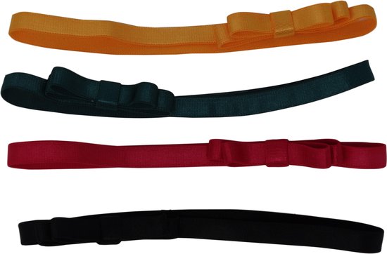 Jessidress Haarband met Strik Hoofdband Elastieken - Zwart/Oranje/Groen/Fushia