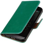 Pull Up TPU PU Leder Bookstyle Wallet Case Hoesje voor LG G5 Groen