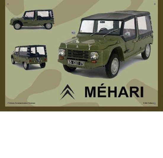Citroën Mehari Army Metalen wandbord 15 x 20 cm.
