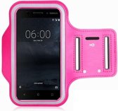 Nokia 6 Sportband Roze Hoesje Hardloop Sportarmband