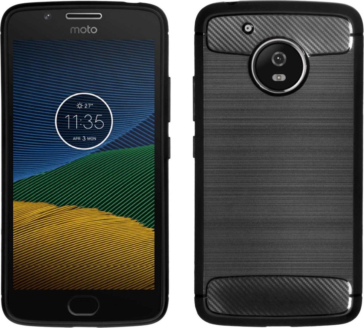 MP Case Zwart TPU-Case Hybride Design voor Motorola Moto G5 - back cover