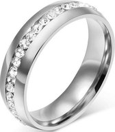 Schitterende Zirkonia Dames Ring|Volledig rondom belegd mét zirkonia|Zilver kleur 21,50 mm. Maat 68