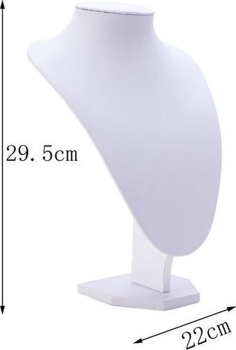 Sieraden display lederlook wit 29,5 cm hoog