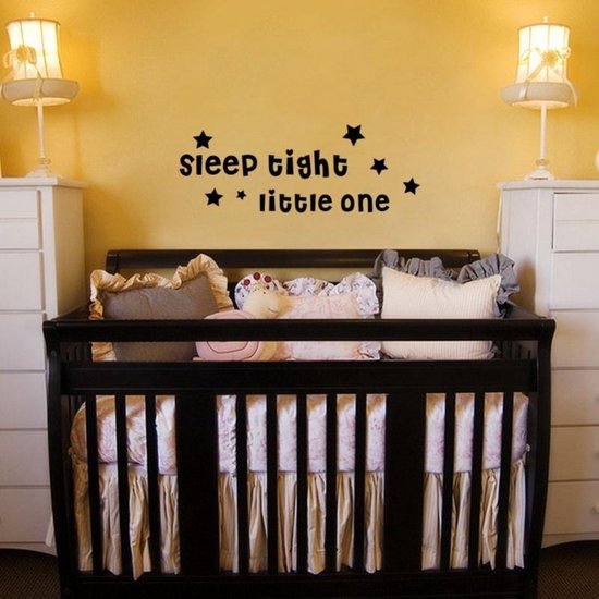 De Alpen Instrueren Dek de tafel Muursticker tekst Sleep tight little one (kleur zwart) | babykamer -  kinderkamer | hip... | bol.com