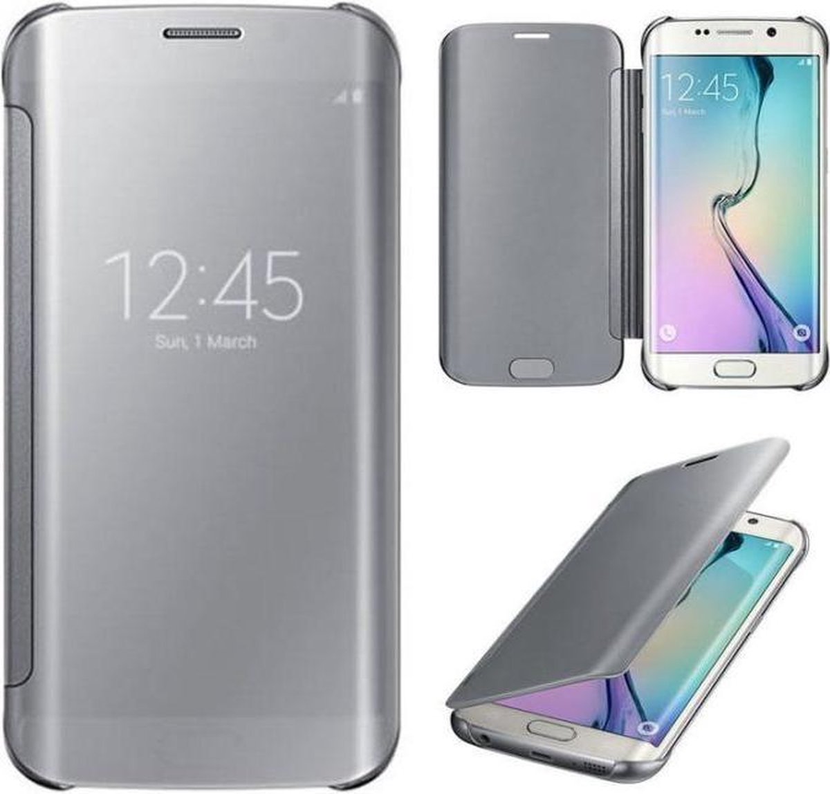 Clear View Cover voor Galaxy S6 _ Zilver