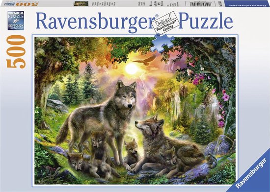 Ravensburger puzzel Wolvenfamilie in het Zonlicht - Legpuzzel - 500 stukjes  | bol.com