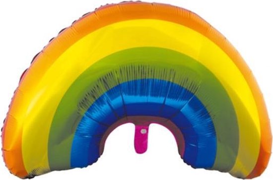 Folie ballon vorm van een regenboog 93 cm groot