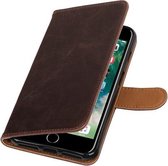 Mocca Pull-Up PU booktype wallet hoesje voor Apple iPhone 7 Plus  / 8 Plus