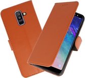 Étui Portefeuille Marron Booktype pour Samsung Galaxy A6 Plus 2018