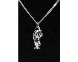 Zilveren Esso mannetje ketting hanger