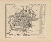 Historische kaart, plattegrond van de stad Leeuwarden. in Friesland uit 1867 door Kuyper van Kaartcadeau.com