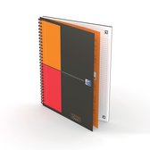 10x Oxford INTERNATIONAL notebook connect, stevige kartonnen kaft grijs, 160 bladzijden, B5,  geruit 5mm