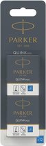 9x Parker Quink Mini inktpatronen blauw, blister met 12 stuks