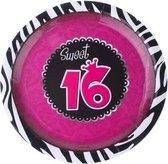 Sweet 16 bordjes 8 stuks - 16 jaar verjaardag wegwerpbordjes