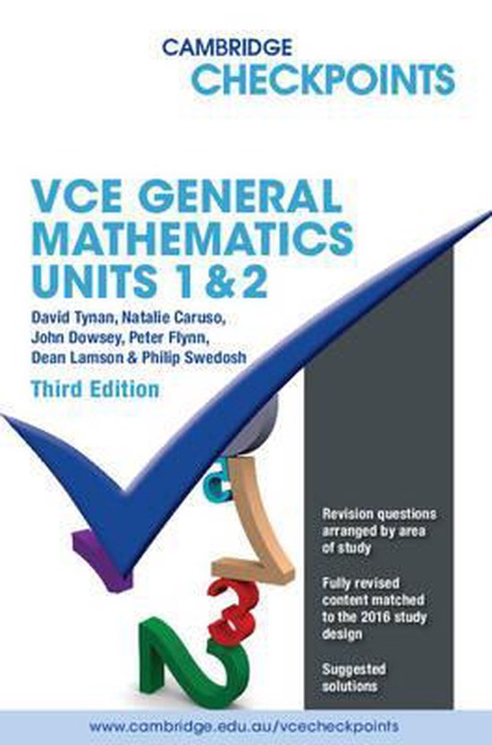 Cambridge Checkpoints Vce General Mathematics Units 1&2 9781316502655 David Tynan...