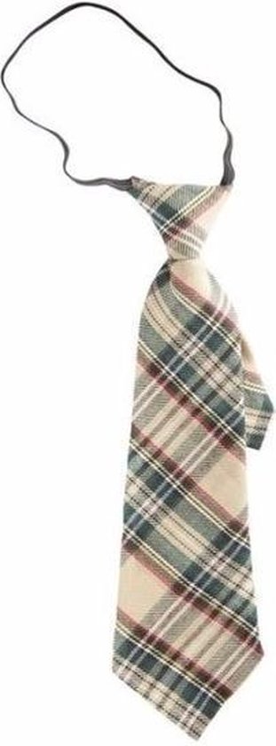 Geruite stropdas beige 30 cm voor volwassenen | bol.com