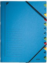 5x Leitz bureau sorteermap, karton, A4, 12 tabs, blauw