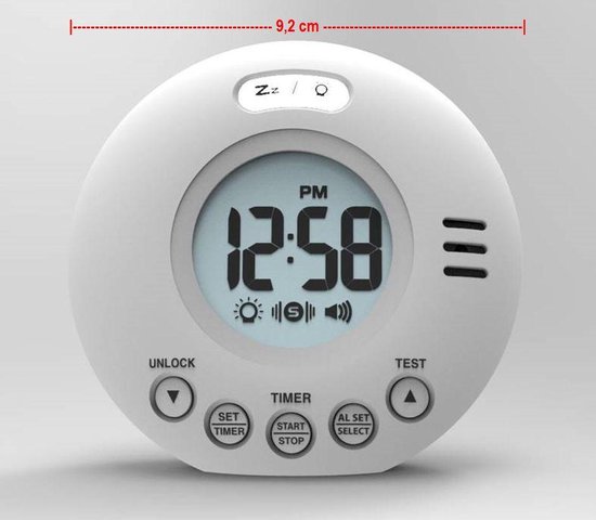 Geemarc Wake 'n' Shake Voyager reiswekker – met trillingen – 75dB