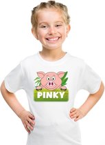 Pinky de big t-shirt wit voor kinderen - unisex - varkentje shirt XS (110-116)