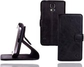 GUARD Lederen bookcase Smartphonehoesje voor Samsung Galaxy S5 plus zwart