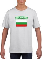 T-shirt met Bulgaarse vlag wit kinderen L (146-152)