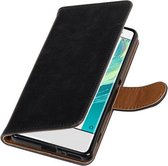 BestCases.nl Etui portefeuille Zwart Pull-Up PU Booktype pour Sony Xperia XA