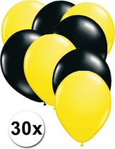 Ballonnen Geel & Zwart 30 stuks 27 cm