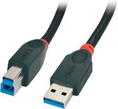 Lindy 41814 USB-kabel 5 m USB 3.2 Gen 1 (3.1 Gen 1) USB A USB B Zwart