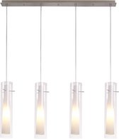 Hanglamp Cilinder glas - 4 - kelken staal / chroom | bol.com