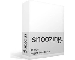 Snoozing - Katoen - Topper - Hoeslaken - Tweepersoons - 150x200 cm - Wit