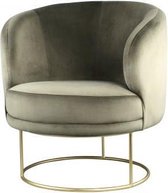 PTMD Xelena velvet groen fauteuil half round brass Iron