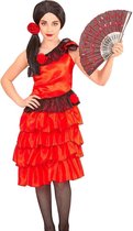Widmann - Spaans & Mexicaans Kostuum - Senorita Andalucia - Meisje - rood - Maat 140 - Carnavalskleding - Verkleedkleding