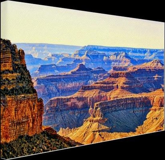 Vue sur toile Grand Canyon 80x60 cm - Tirage photo sur toile (Décoration murale salon / chambre)