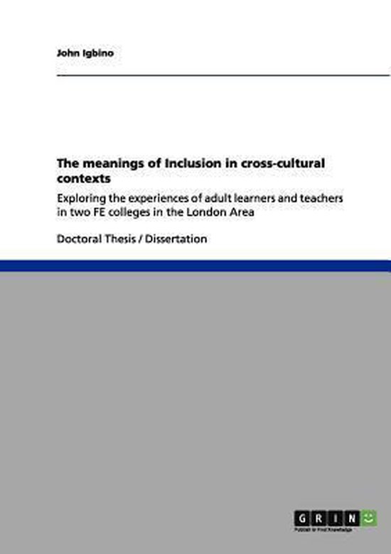 The Meanings of Inclusion in Cross-Cultural Contexts - cover