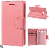 Goospery Sonata Leather case hoesje Samsung Galaxy Core i8260 i8262 Licht roze
