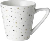 Dutch Rose Loft Zwart-Wit Espresso Kopje Wit met Glitters 9 cl