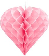 """Honeycomb Heart, licht roze, 30cm"""