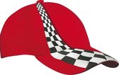 Racing baseballcap rood - Auto racecoureur pet - Race thema verkleed accessoire