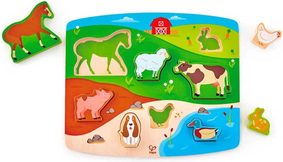 Steckpuzzlespiel Bauernhoftiere