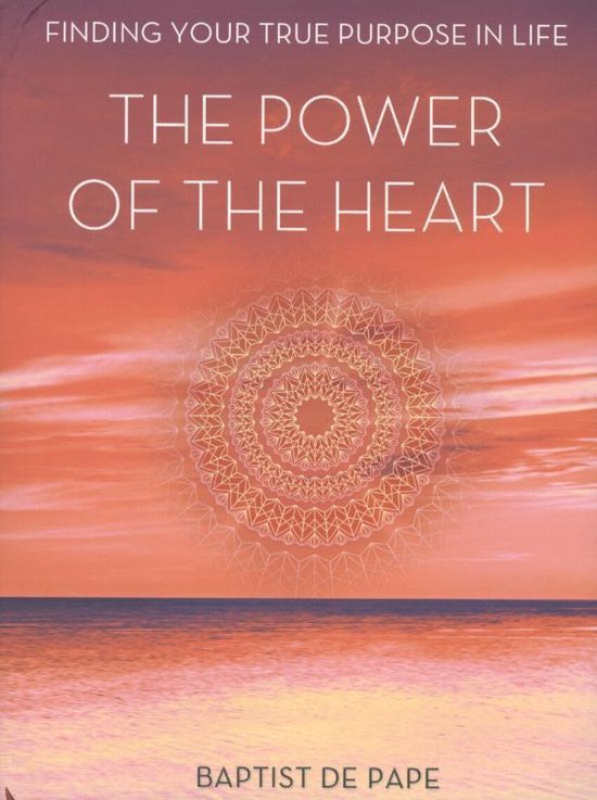 Boek 'The Power of the Heart' met zonsondergang en mandala.
