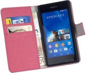HC Roze Sony Xperia E3 Bookcase Wallet case Telefoonhoesje