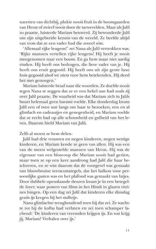 Pagina 11 met tekst uit "Duizend schitterende zonnen".