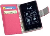 HC Bookstyle Flip Wallet case Coque de téléphone LG Optimus L4 2 E440 Rose