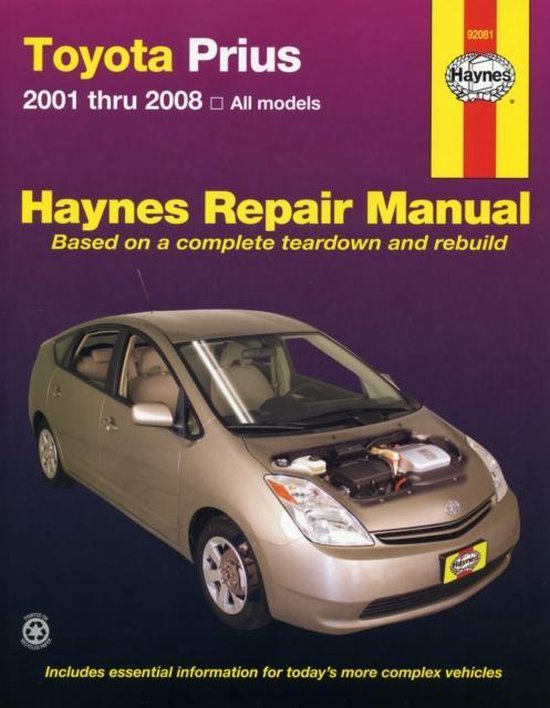 Haynes Toyota Prius 2001 Thru 2012 Automotive Repair Manual - cover