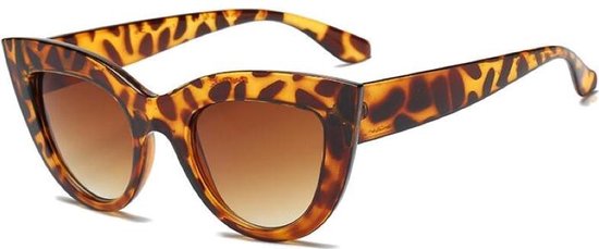 Cat eye zonnebril groot - sunnies - Stevig - Panterprint montuur, lichte... | bol.com