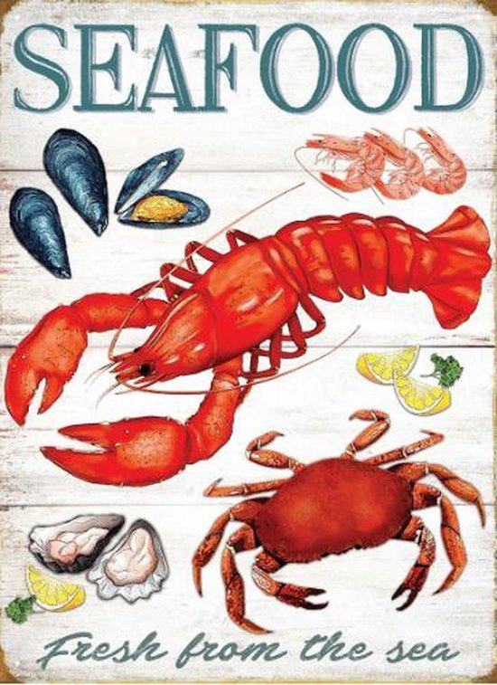 Wandbord - Seafood Fresh From The Sea