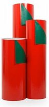 Cadeaupapier Rood-Groen - 30cm - 200m - 70gr | Winkelrol / Apparaatrol / Toonbankrol / Geschenkpapier / Kadopapier / Inpakpapier