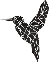 Vogel Geometrisch Vlak Hout 76 x 90 cm Black - Wanddecoratie
